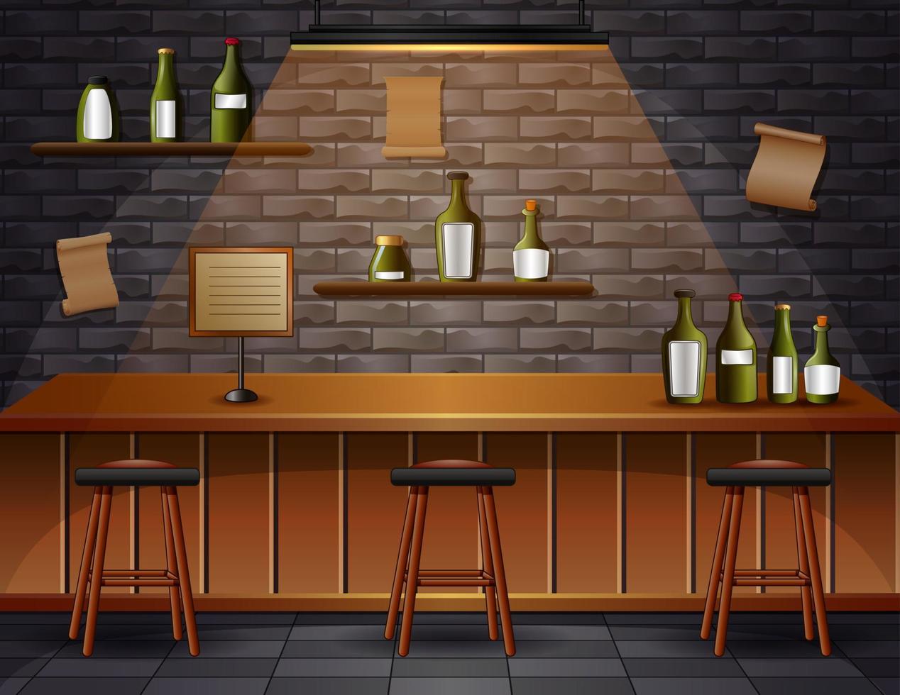 Bar cafe beer cafeteria counter desk interior illustration vector