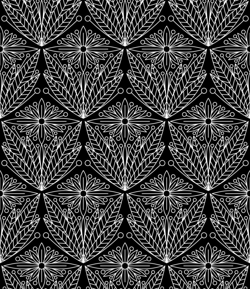 fondo negro con patrón floral vintage vector