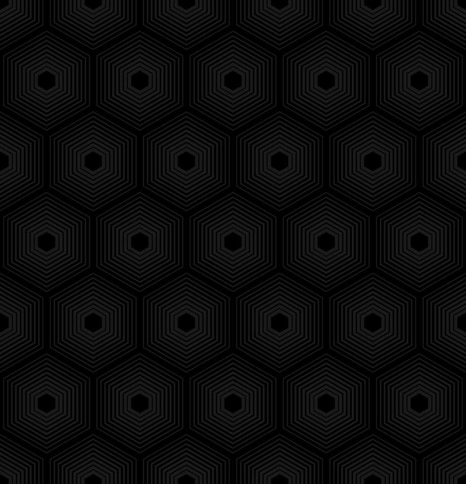 fondo negro con hexágonos vectoriales grises vector