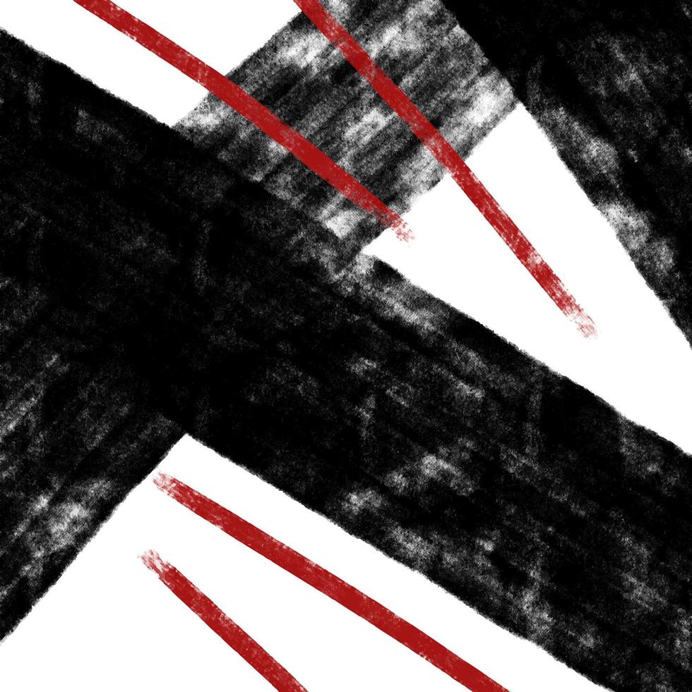 WHITE VECTOR CANVAS WITH ABSTRACT GRUNGE STRIPES OF RED AND BLACK PAINT