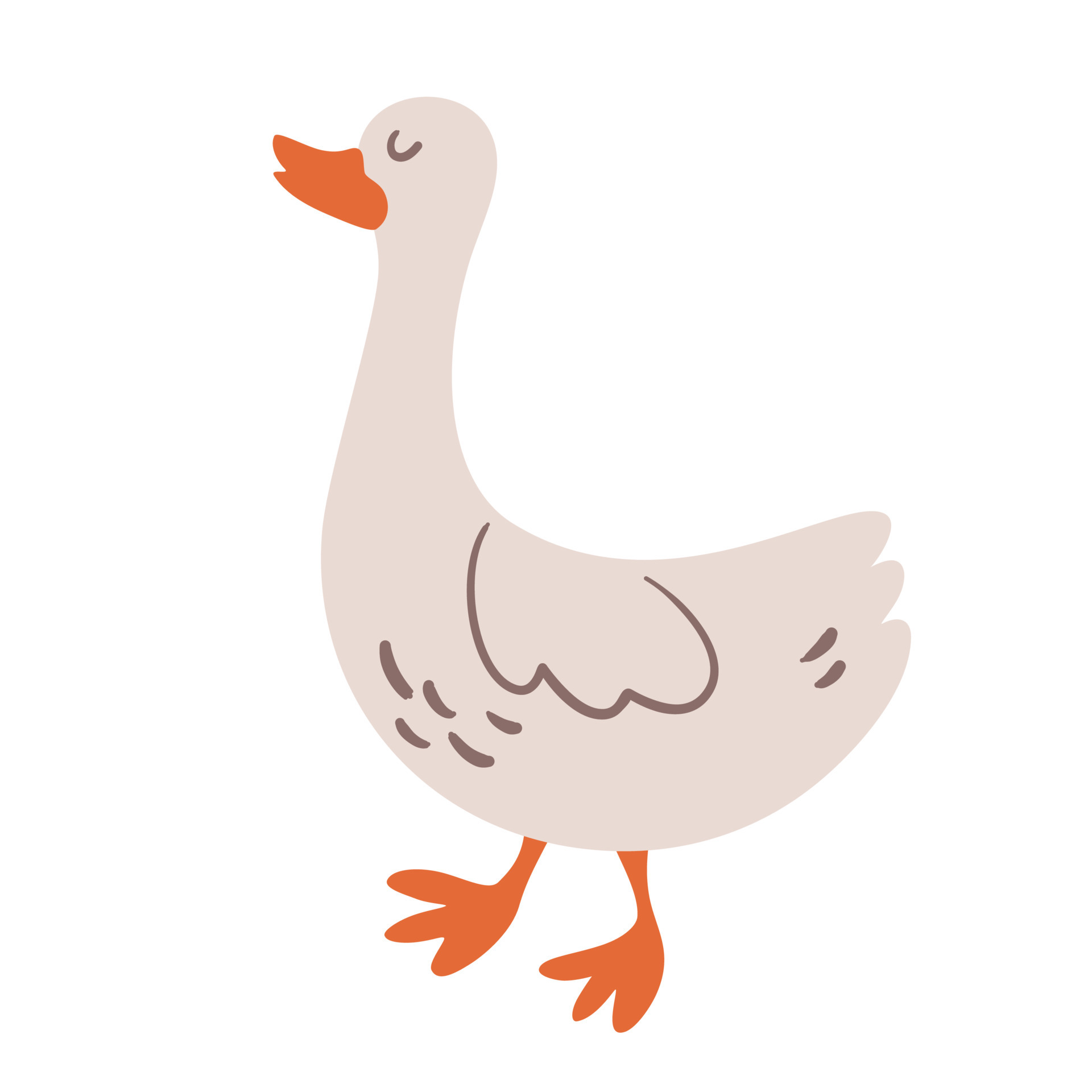 Goose. Farm Pet. Vector cartoon illustration, isolated element. 5952177  Vector Art at Vecteezy