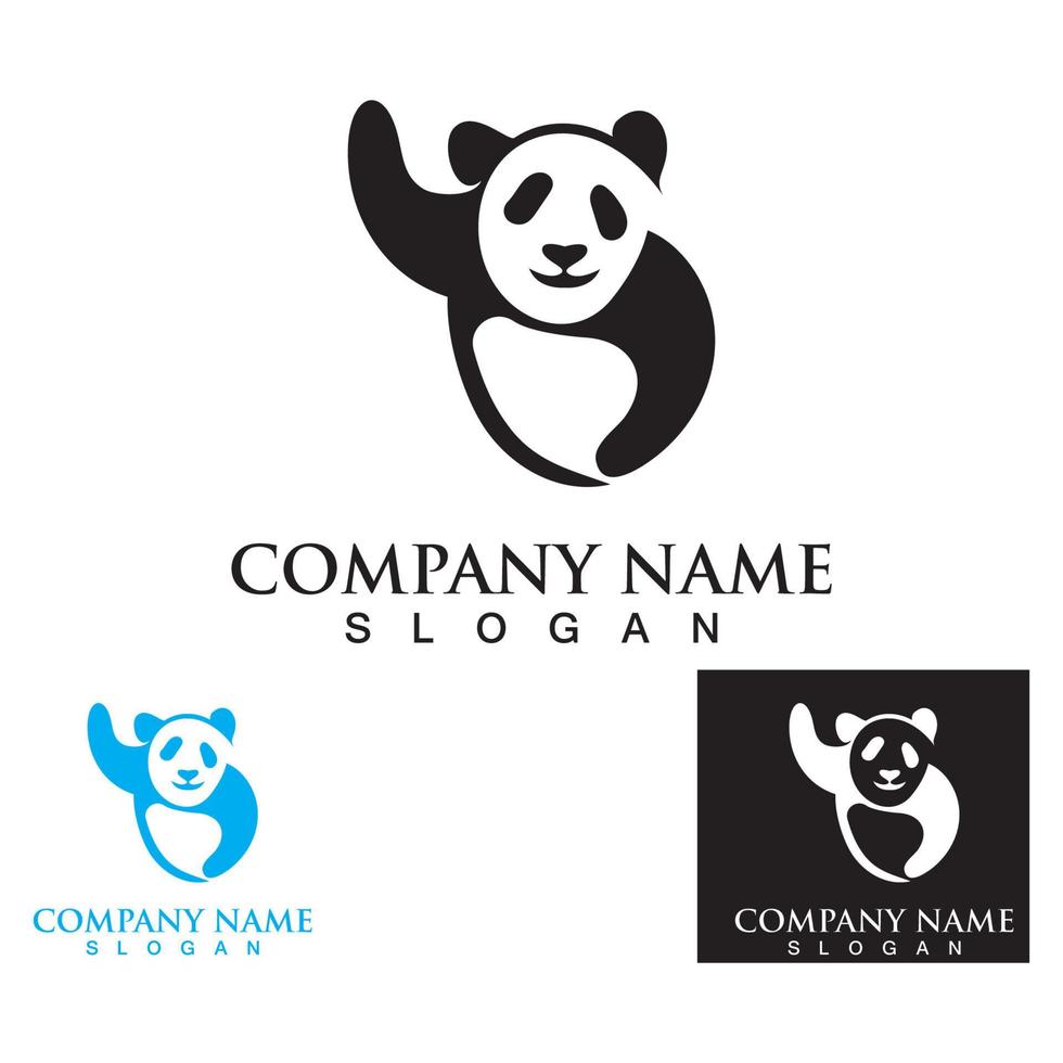 panda lindo oso logo animal mamíferos moderno es divertido vector icono