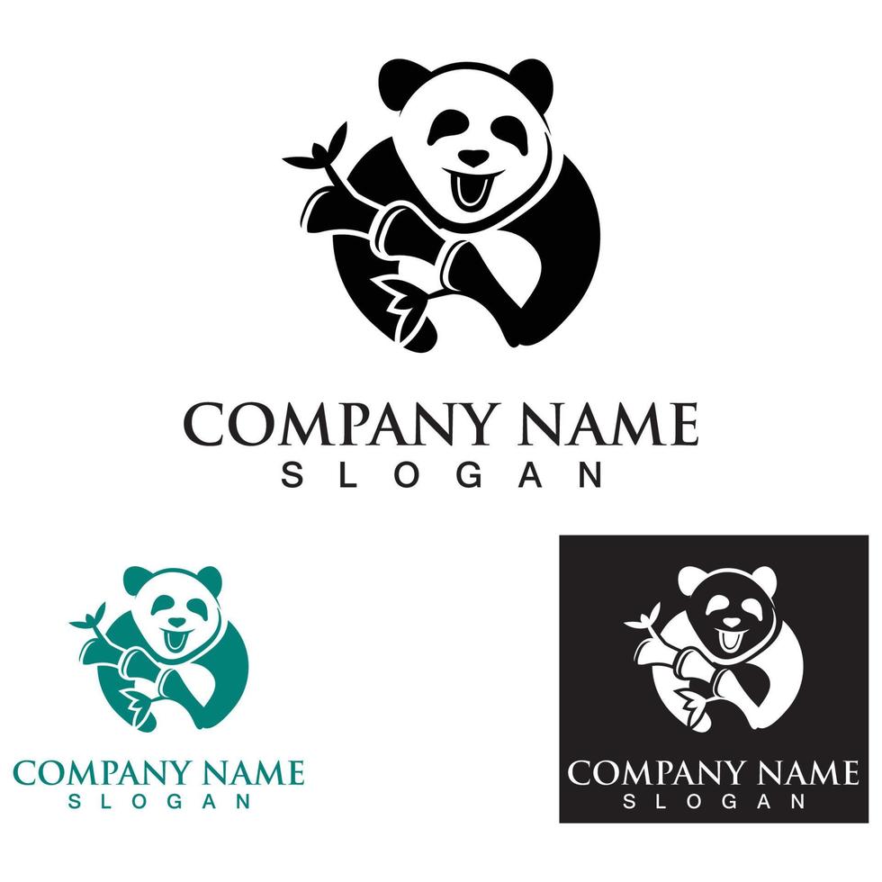 Panda cute bear logo animal mammals modern is funny vector icon