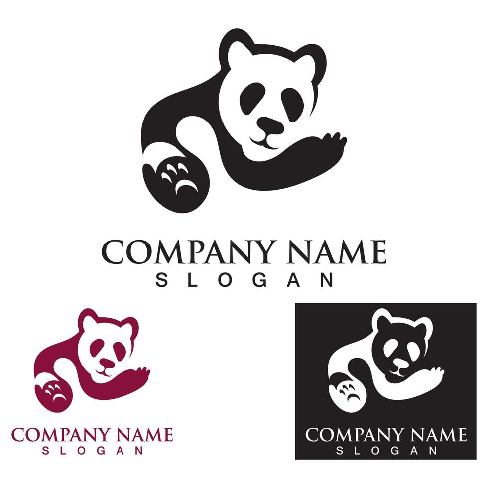 Panda cute bear logo animal mammals modern is funny vector icon