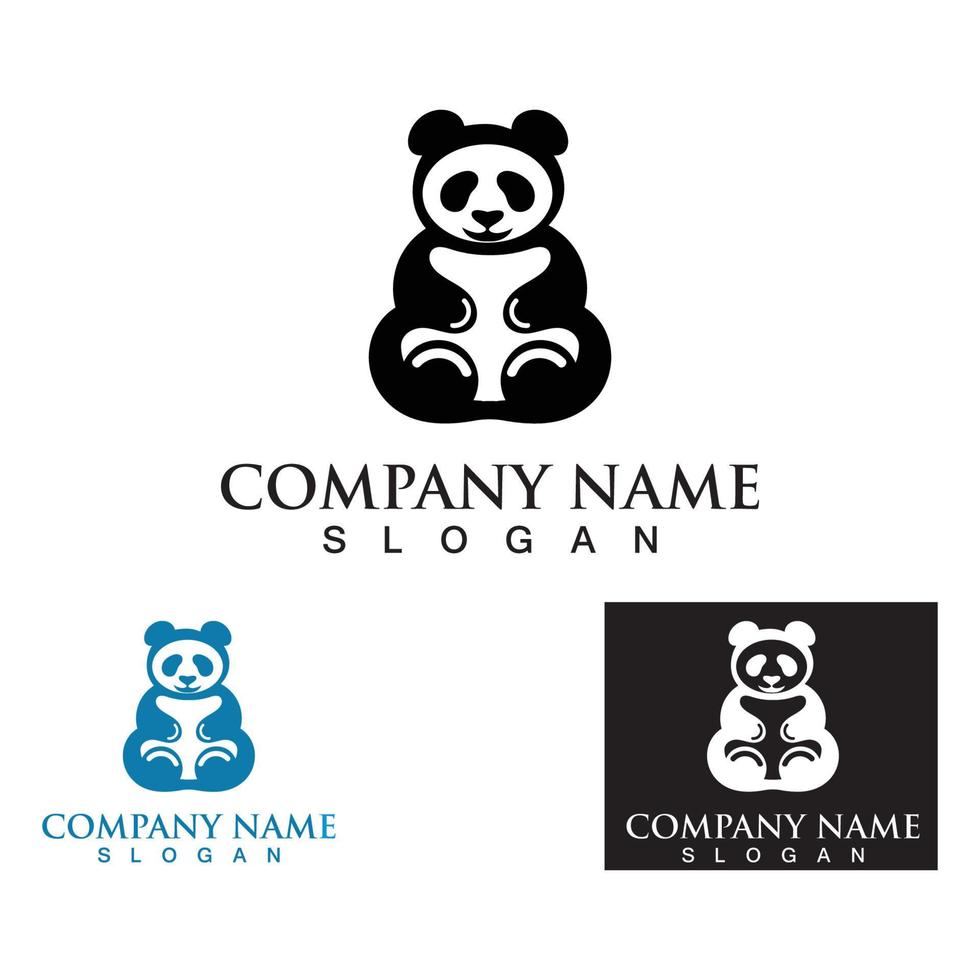 Panda cute bear logo animal mammals modern is funny vector icon