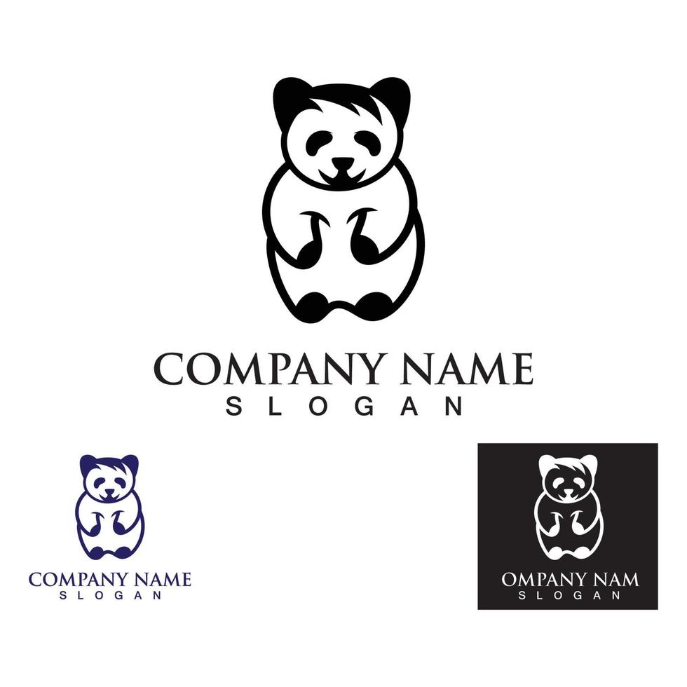 Panda cute bear logo animal mammals modern is funny vector icon