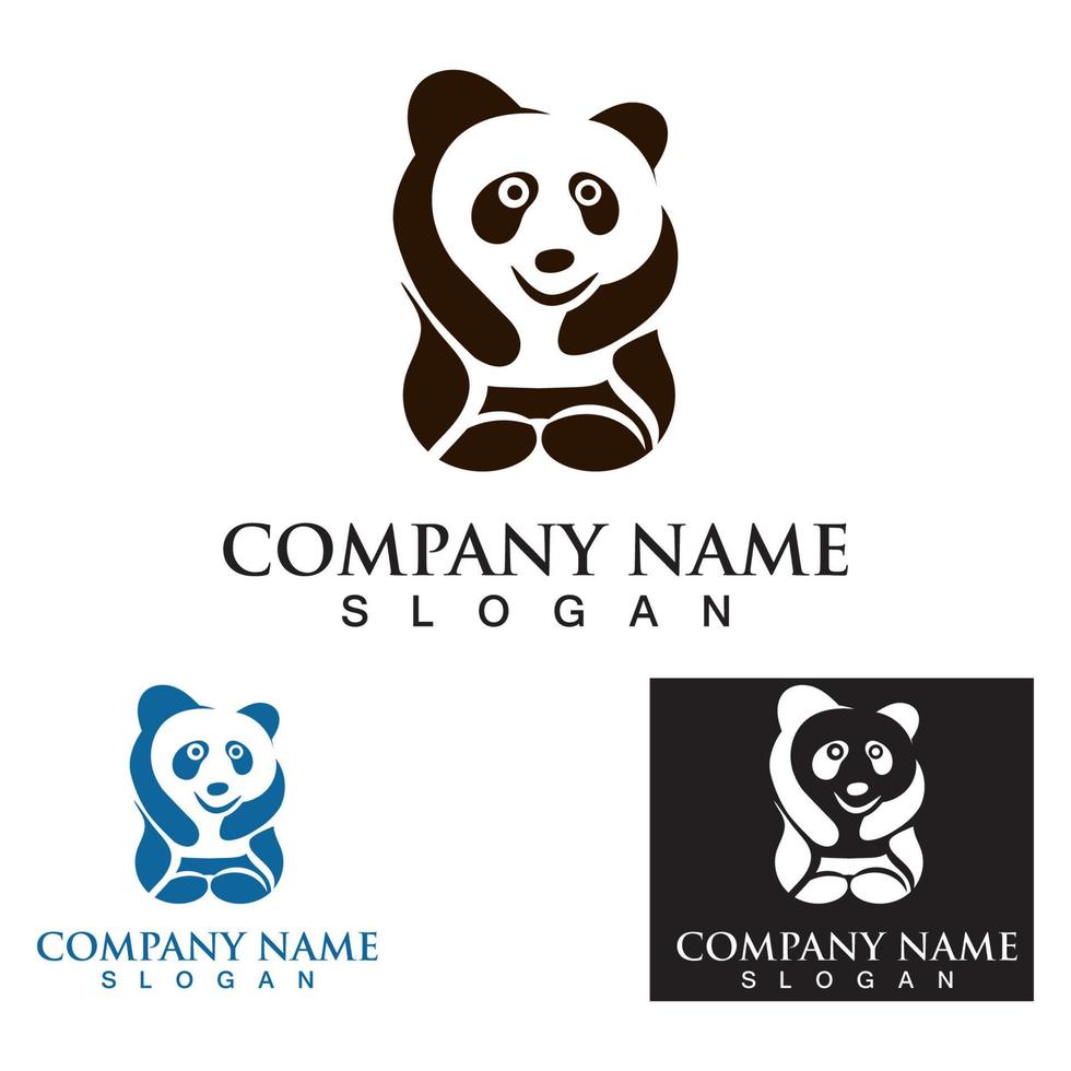 Panda cute bear logo animal mammals modern is funny vector icon