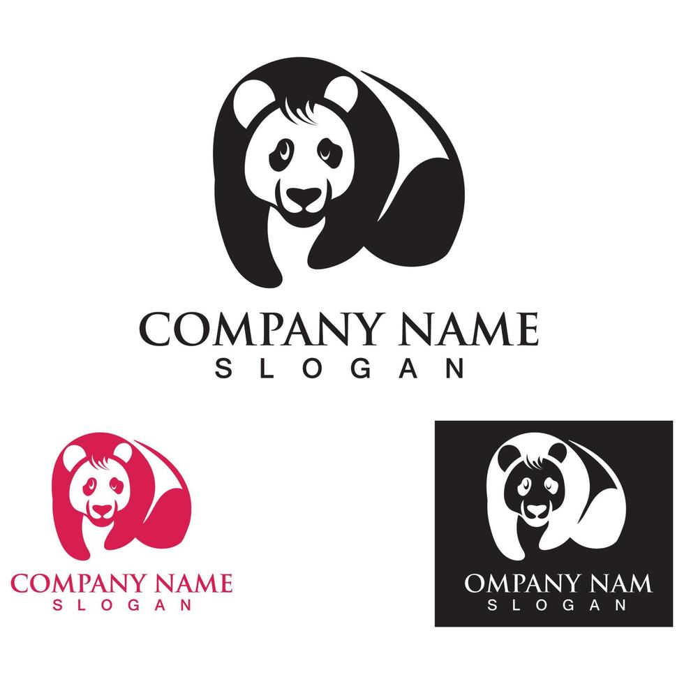 Panda cute bear logo animal mammals modern is funny vector icon