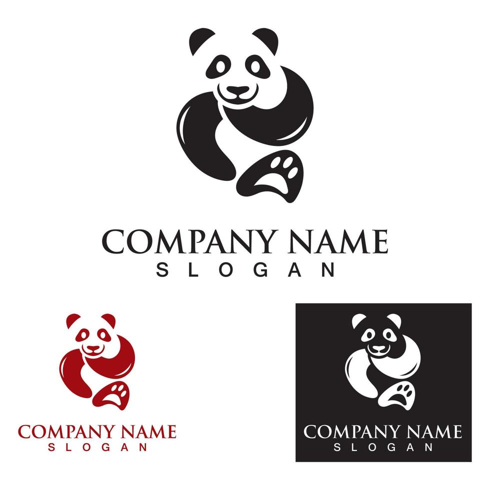 Panda cute bear logo animal mammals modern is funny vector icon