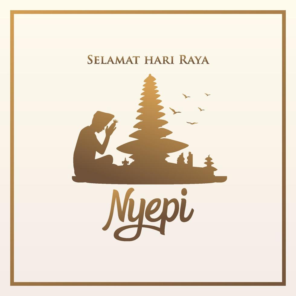 selamat hari raya nyepi. traduccion feliz dia del silencio nyepi vector