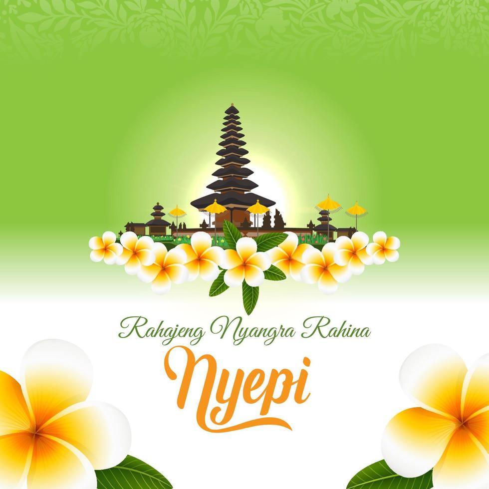 Selamat hari raya Nyepi. Translation Happy Day Of Silence Nyepi. Suitable for greeting card vector