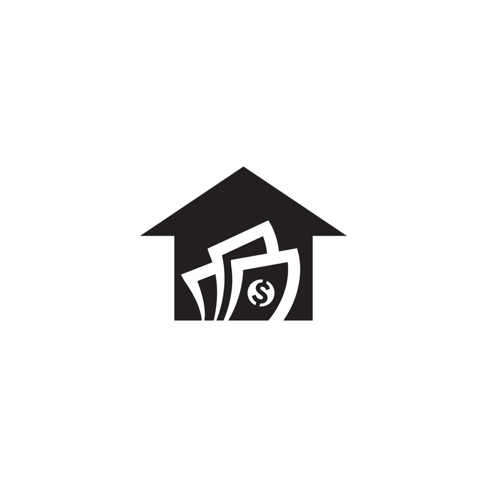 diseño gráfico del logotipo de préstamo financiero de casa y hogar. vector