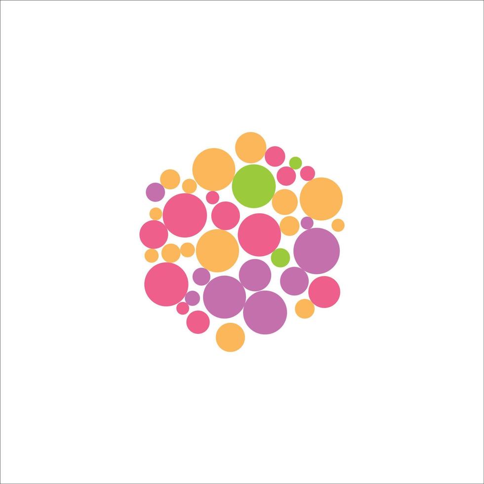 Hexagon with circle pattern logo company name. vector
