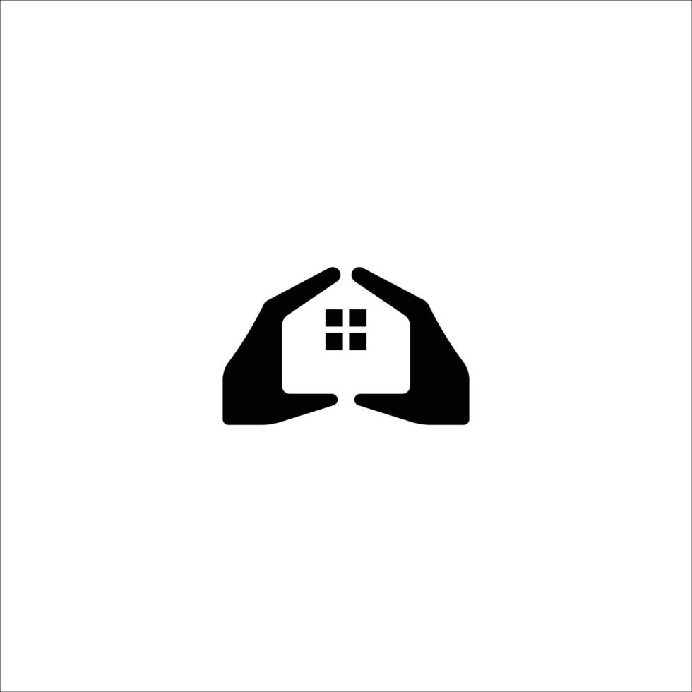 mano de la ilustración del logotipo del concepto de concepto de casa. vector