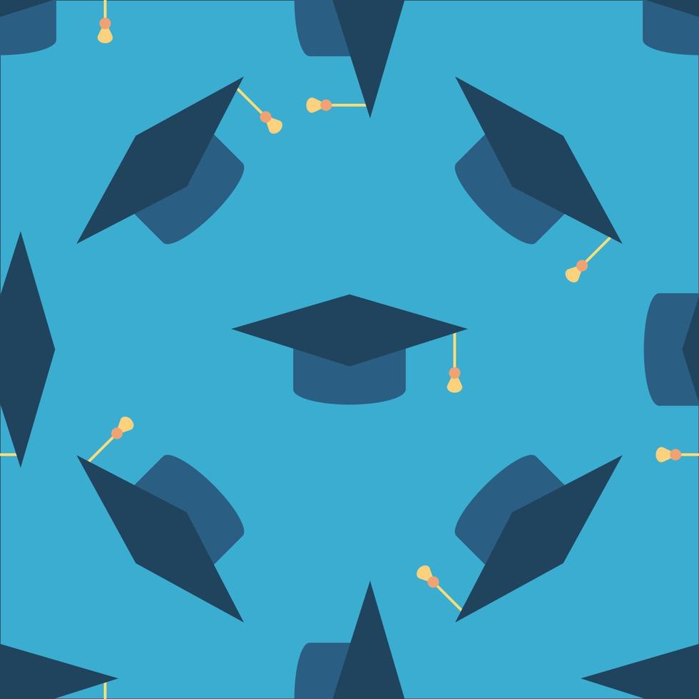 Graduation Hat Pattern vector