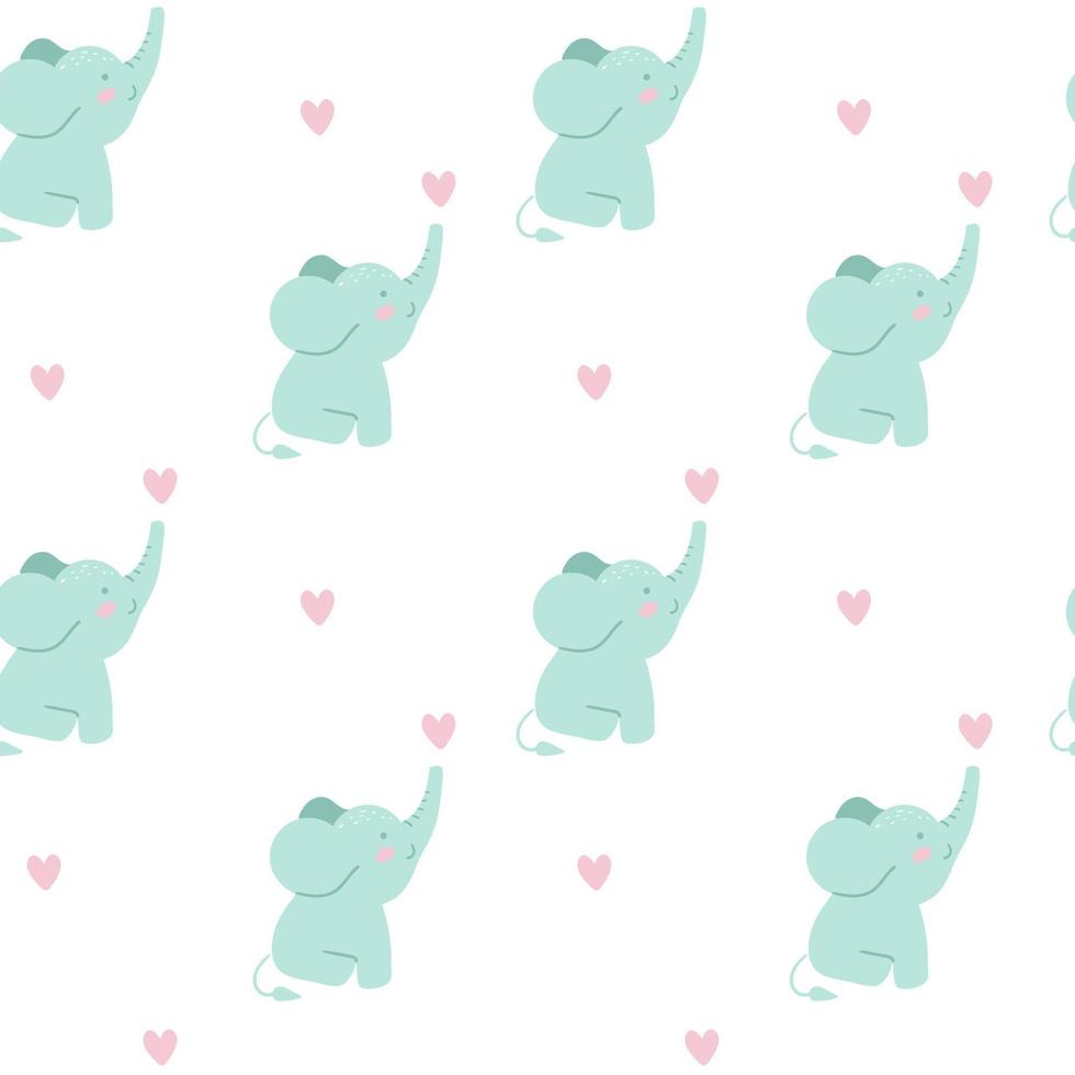 Seamless pattern with, elephant. Vector illustration