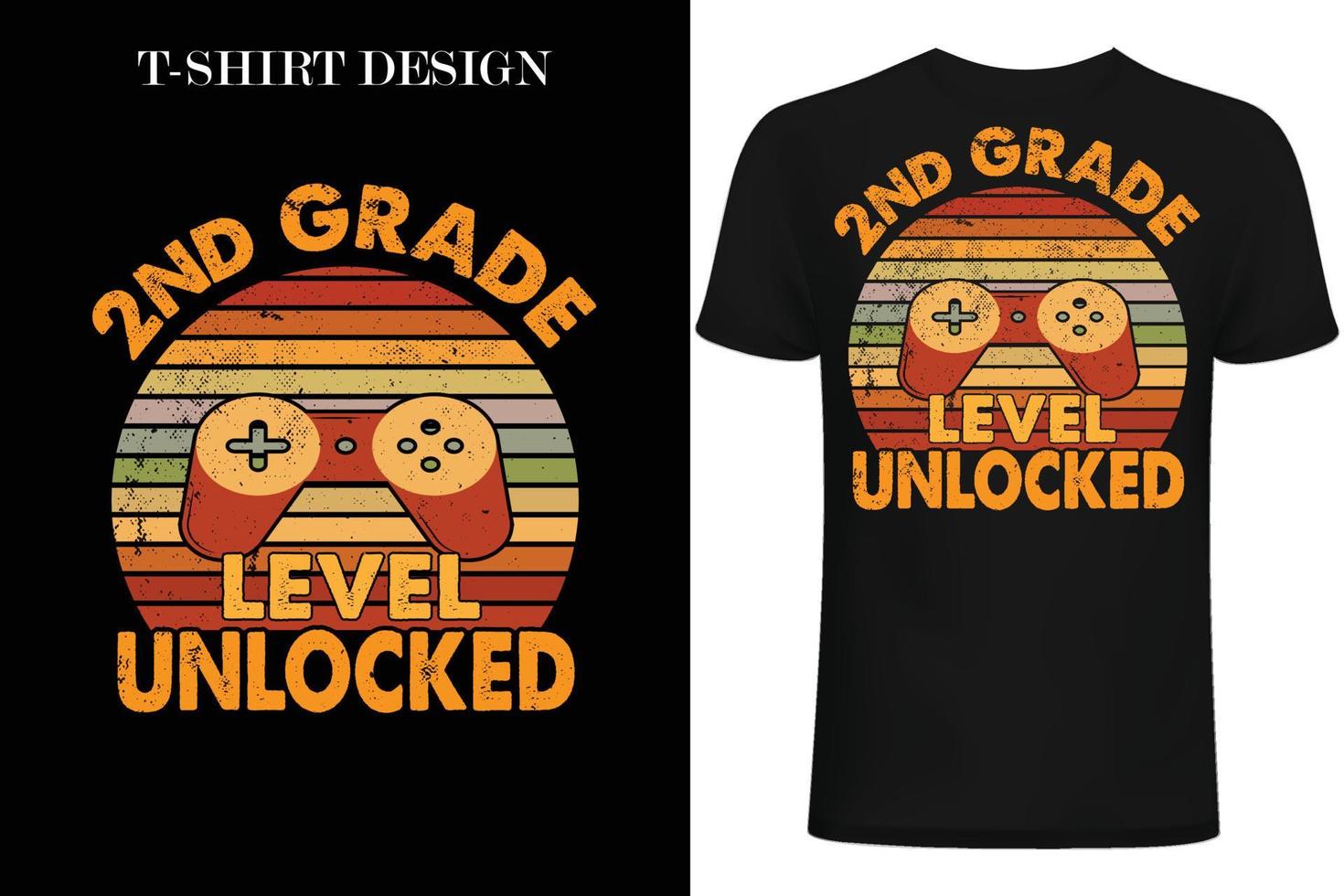 2nd Grade Level Unlocked, First Grade Gift  EPS Digital File t-shirt design vector