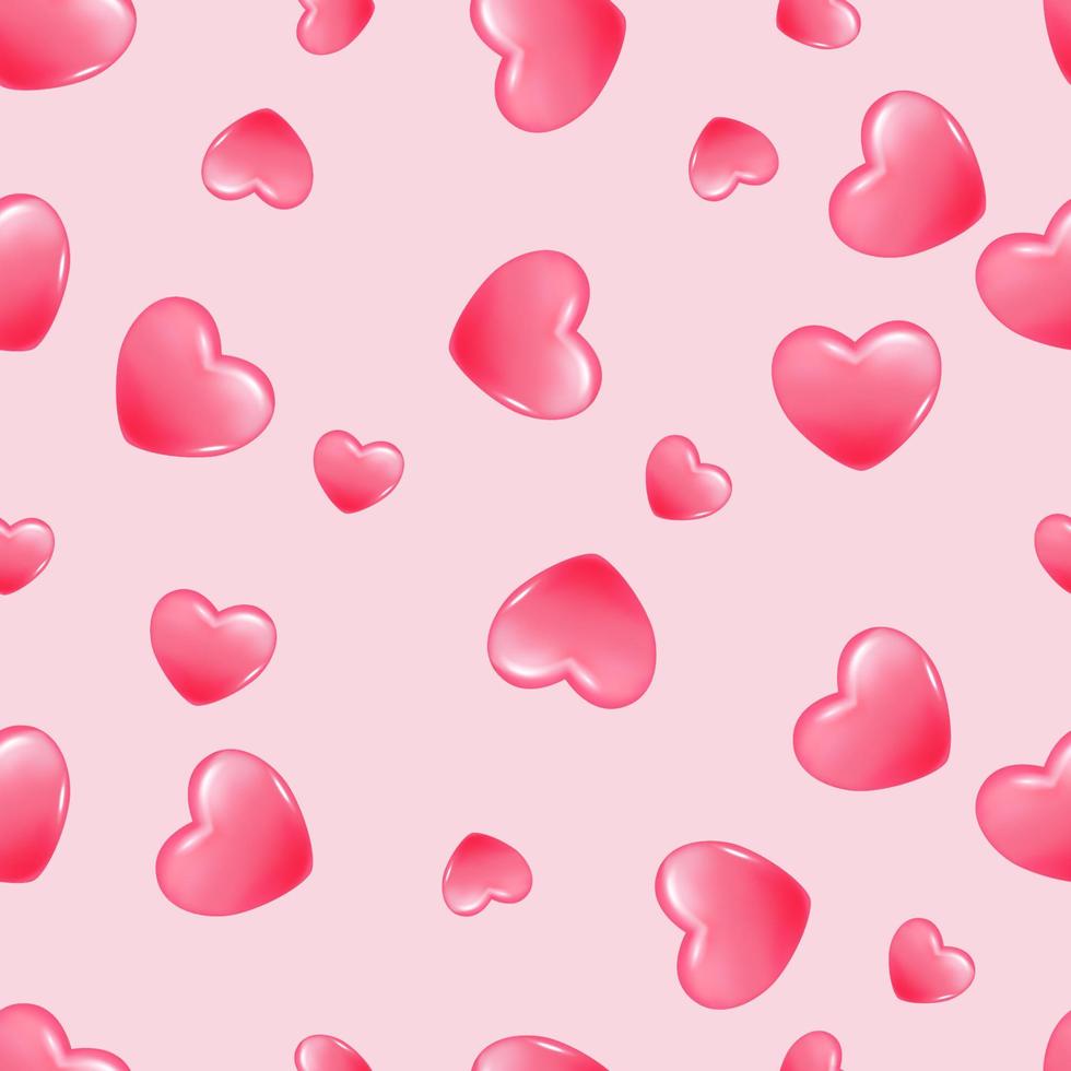 Love seamless pattern. Realistic pink hearts seamless pattern. Editable vector illustration for banner, poster, flyer, background, or wallpaper