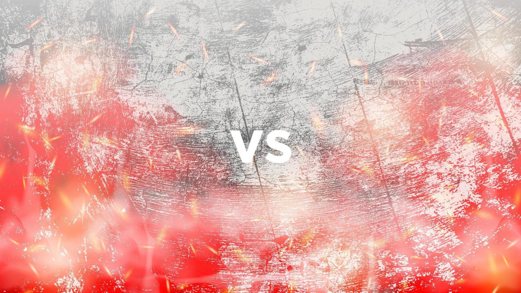 Modern Battle Versus VS Background with smoke and fire effects for Sports Game. Abstract Versus Background with smoke and fire effects. Vector Background Illustration