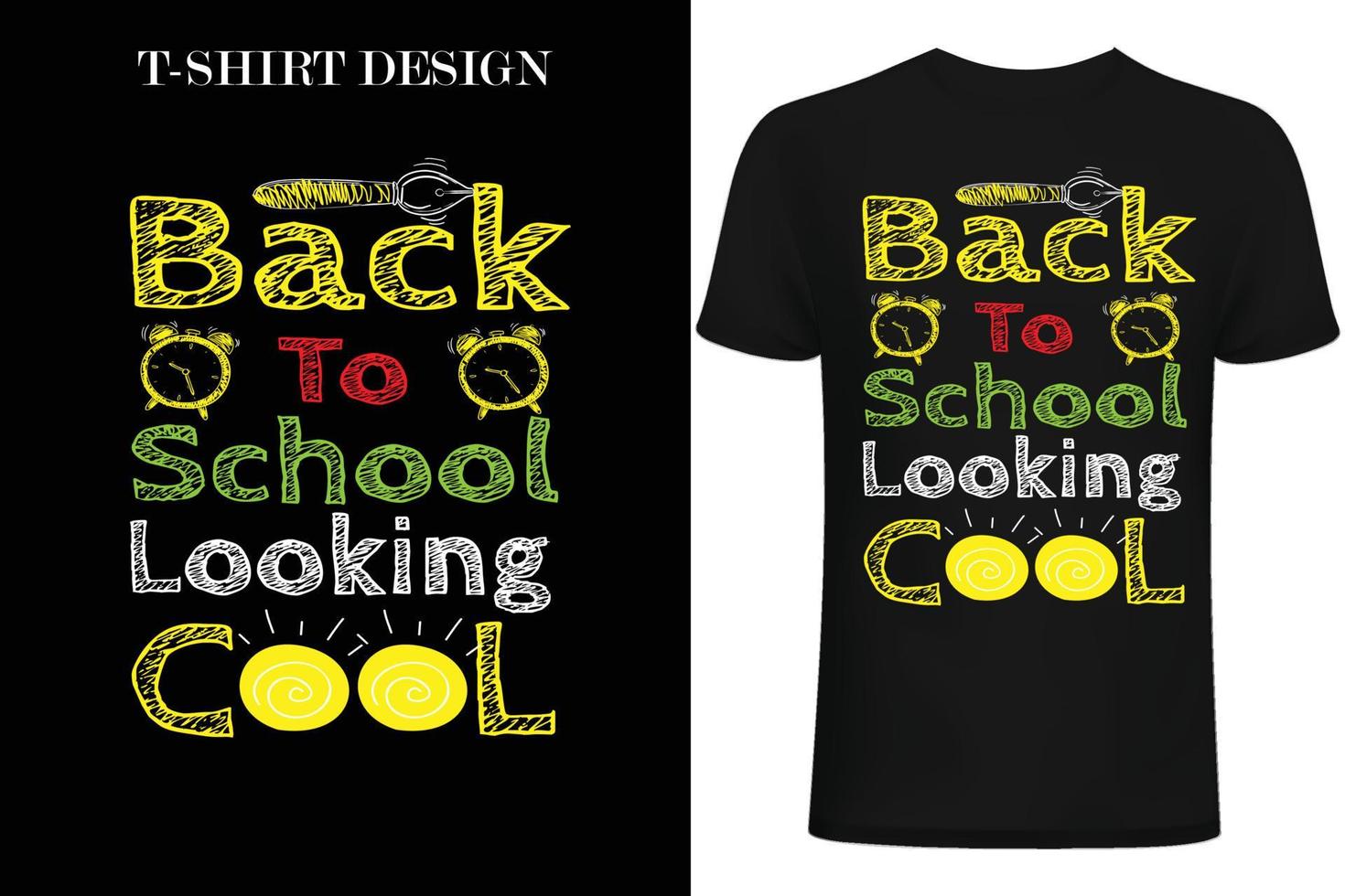 back to school looking cool t-shirt design. 1st day at school t-shirt design. vector