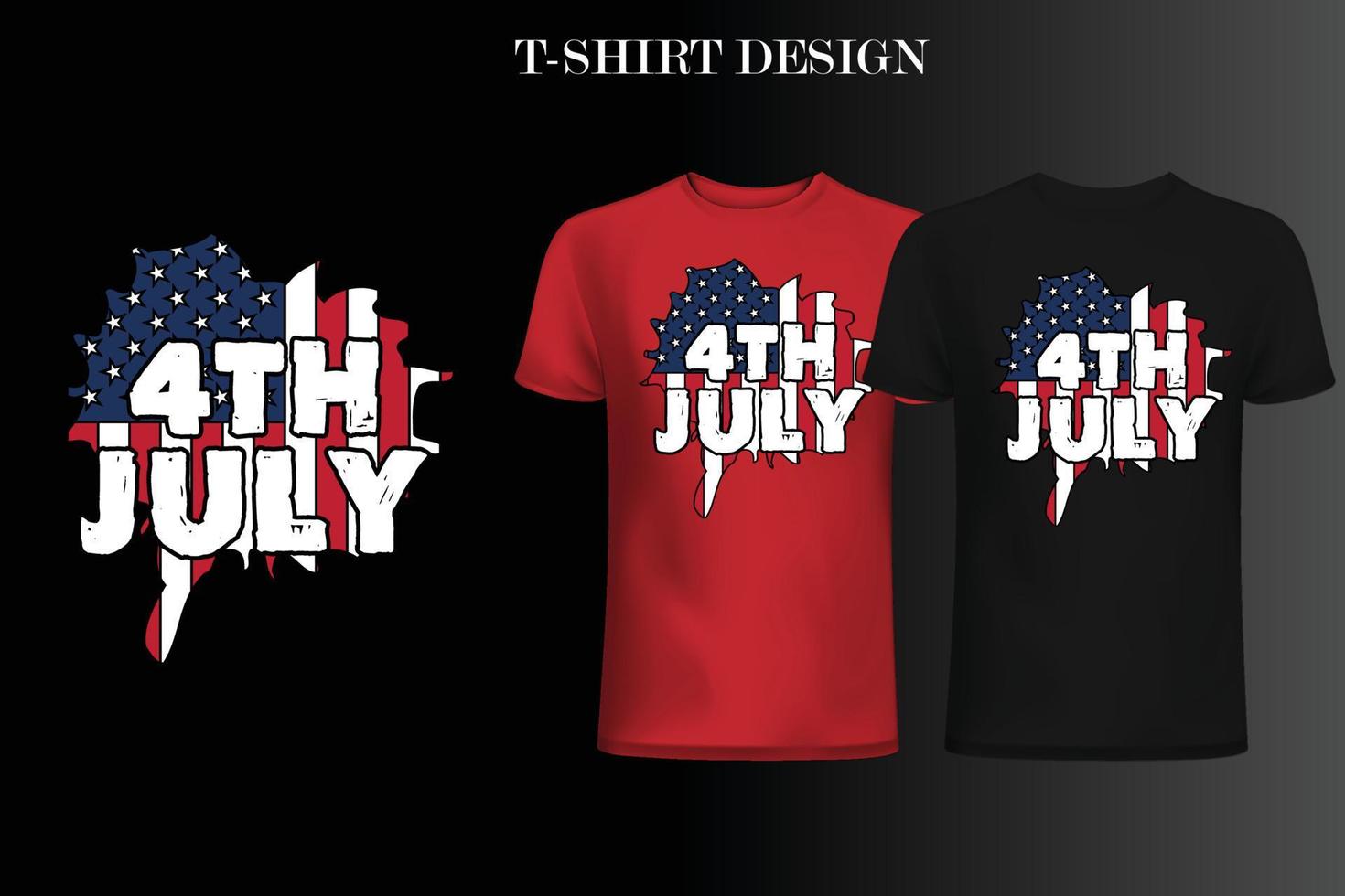 4 de julio diseño de camisetas con la bandera de estados unidos. diseño de camisetas con citas independientes americanas. diseño de camiseta de bandera de estados unidos vector