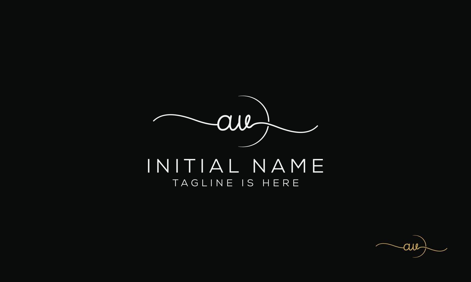 AV V A initial signature logo template. vector