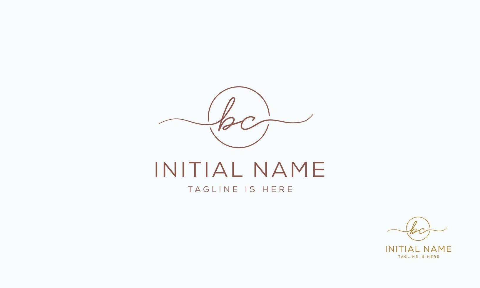 BC C B initial signature logo template. vector