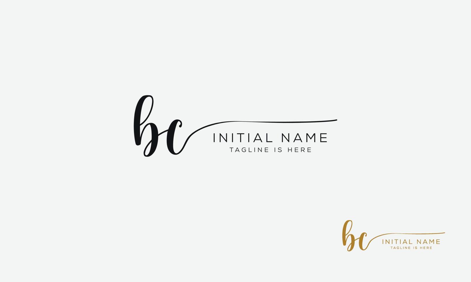 BC C B initial signature logo template. vector