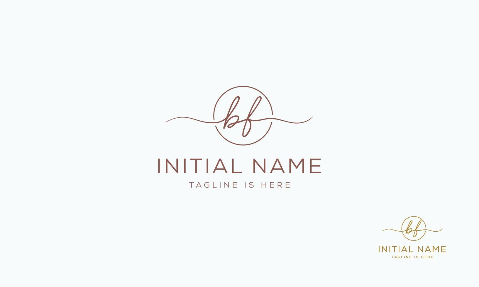BF F B initial signature logo template. vector