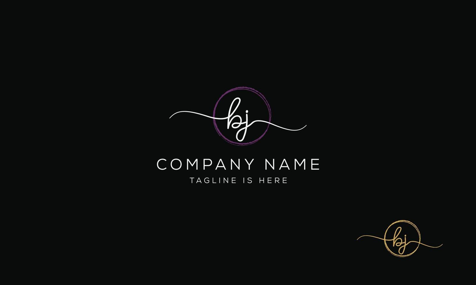 BJ J B initial signature logo template vector