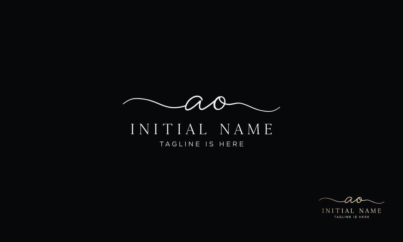 AO O A initial signature logo template. vector