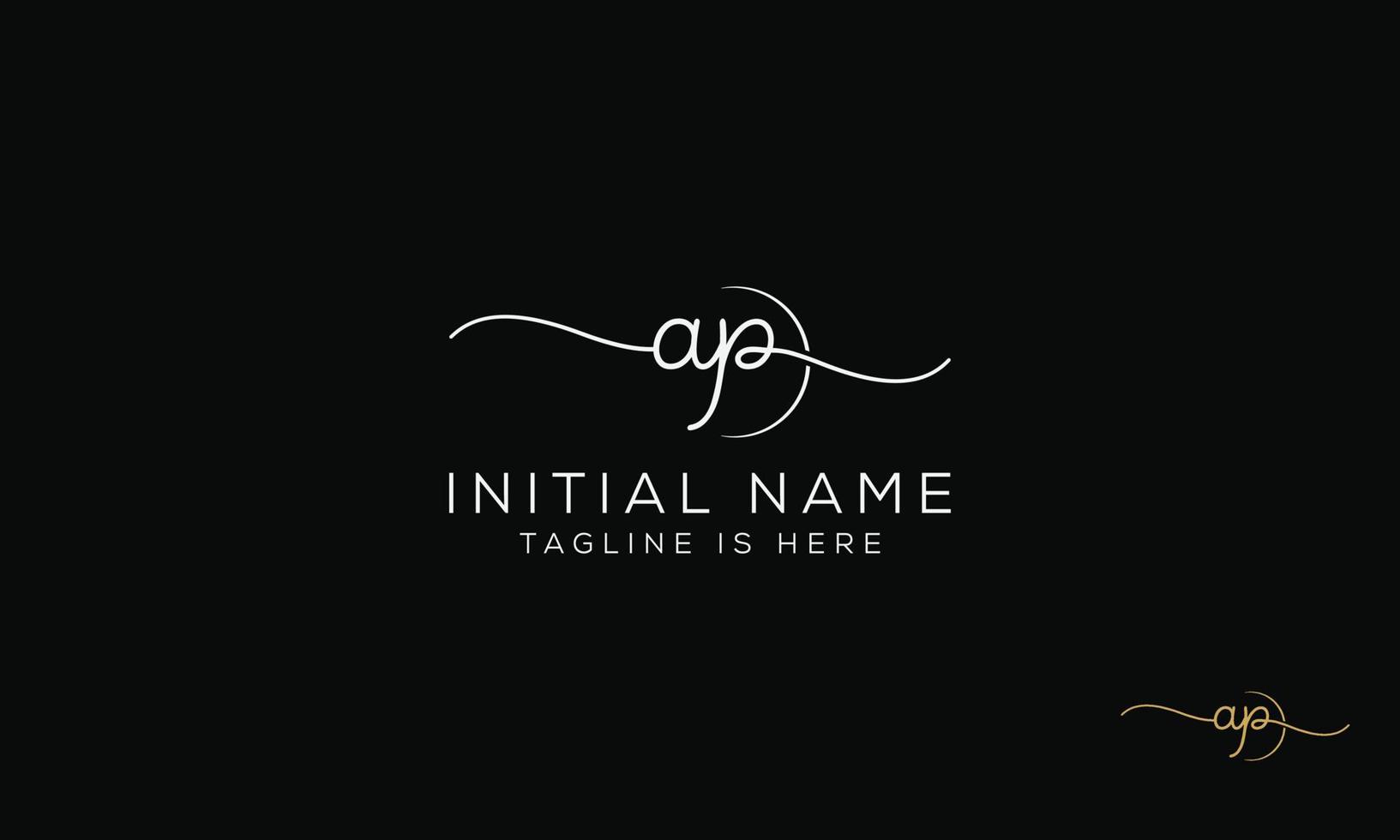 AP P A initial signature logo template. vector