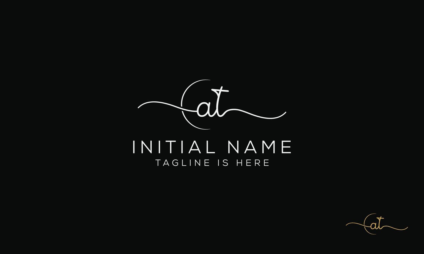 AT T A initial signature logo template. vector