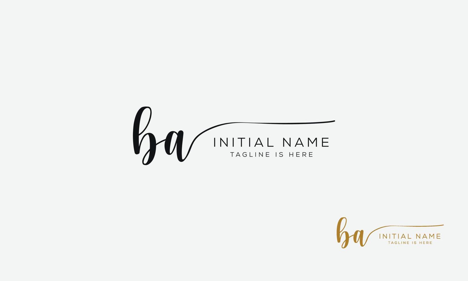 BA A B initial signature logo template. vector