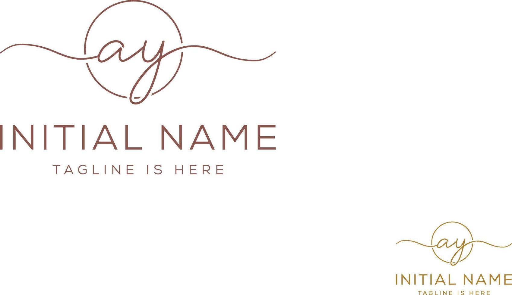 AY Y A initial signature logo template. vector