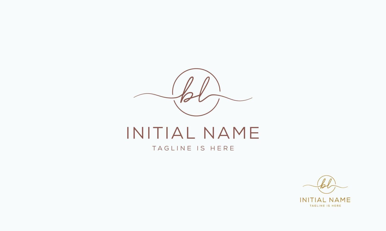 BL L B initial signature logo template. vector