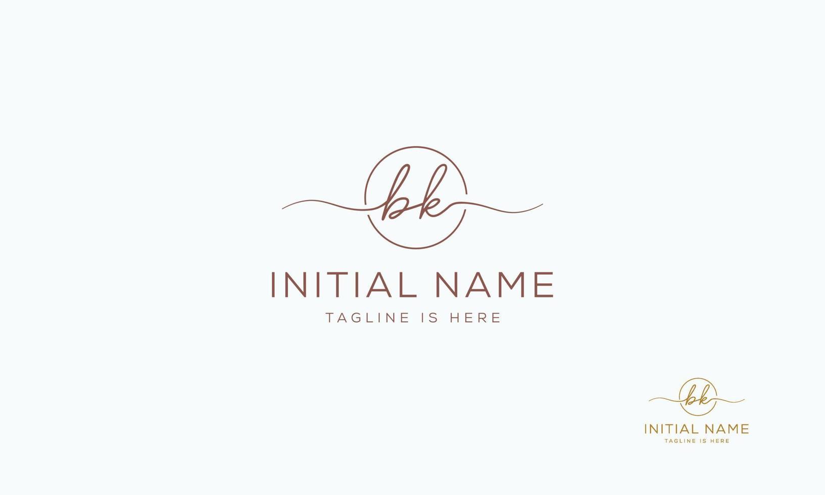 BK K B initial signature logo template. vector