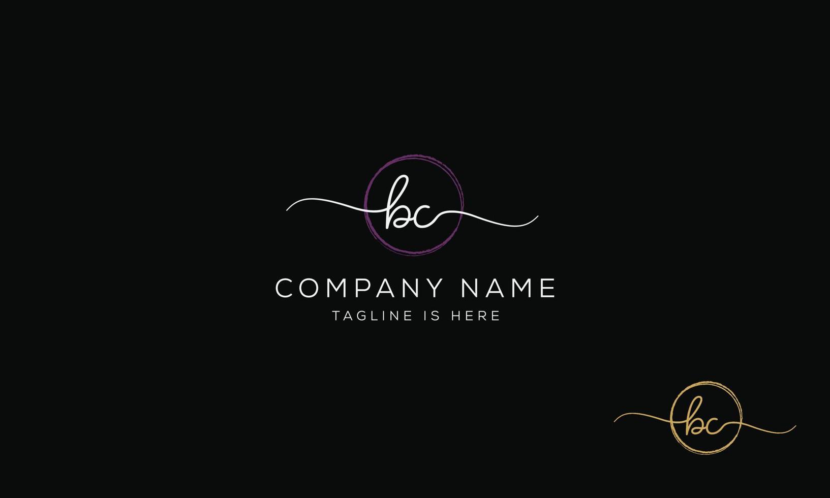 BC C B initial signature logo template. vector