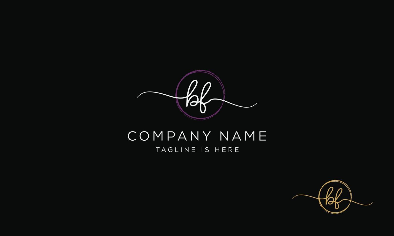 BF F B initial signature logo template. vector