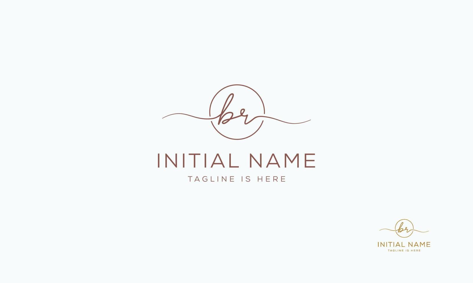 BR R B initial signature logo template. vector