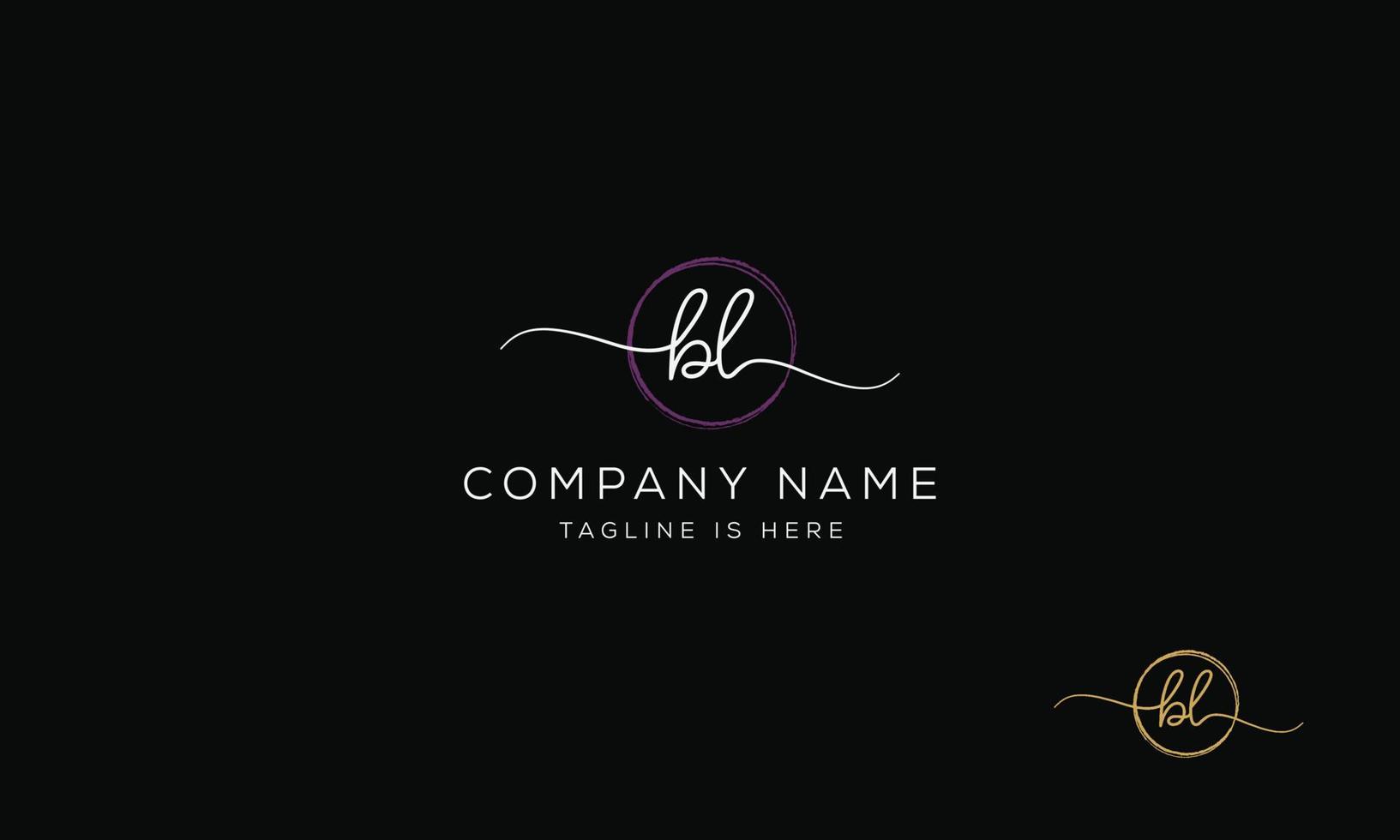 BL L B initial signature logo template. vector