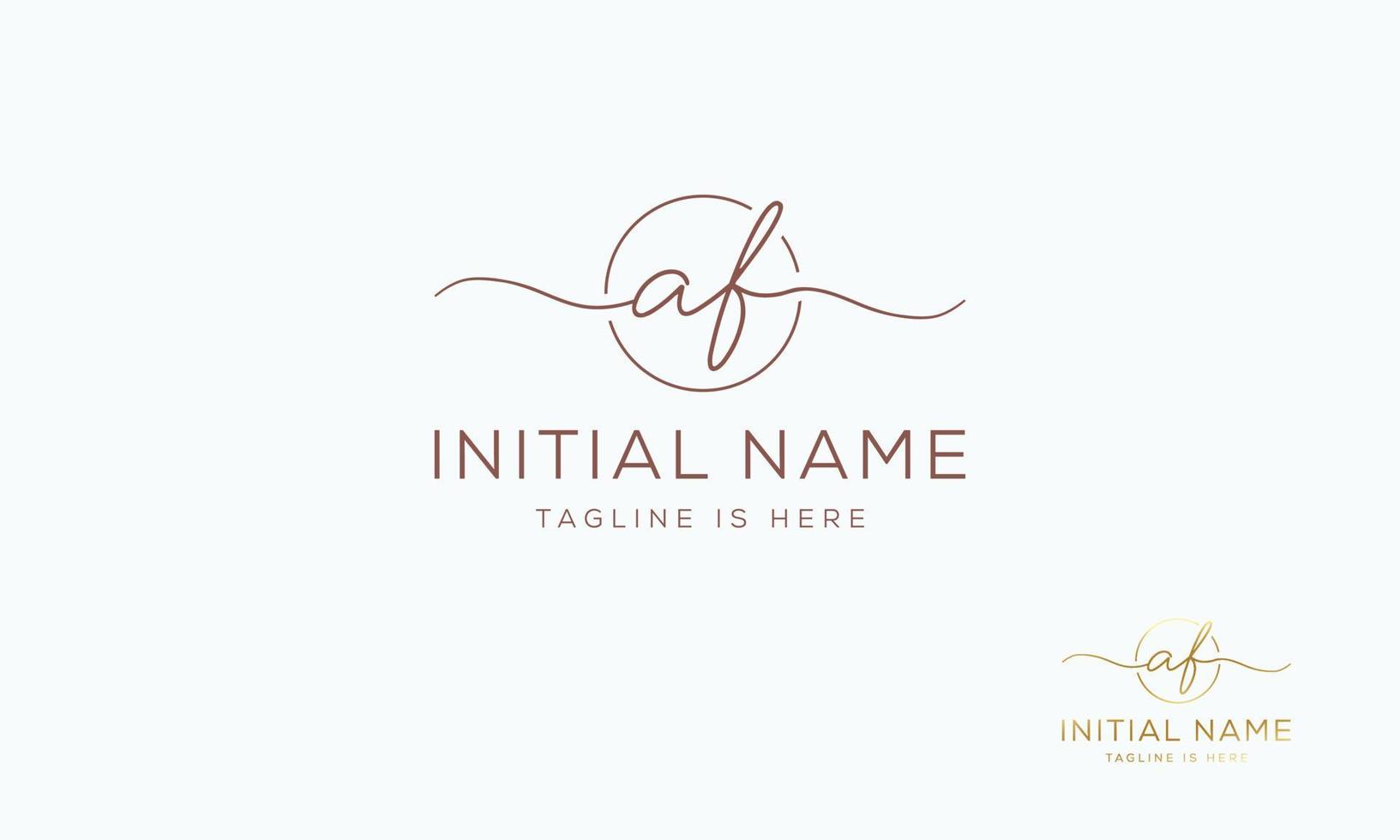 AF F A initial signature logo template. vector