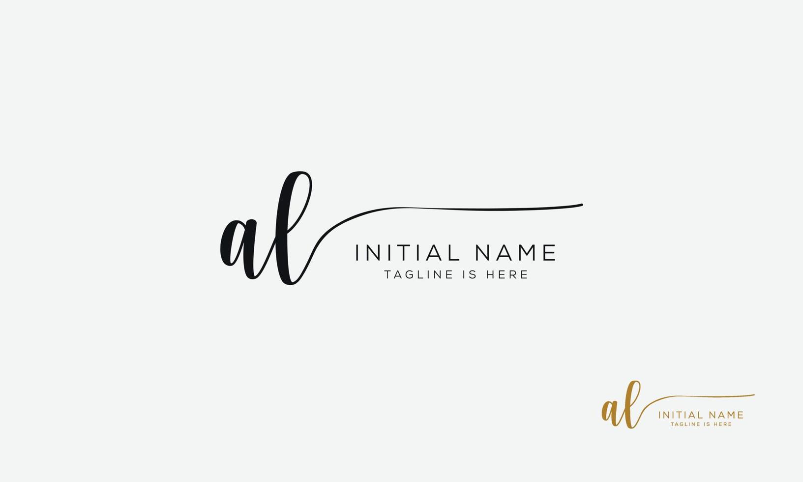 AL L A initial signature logo template. vector