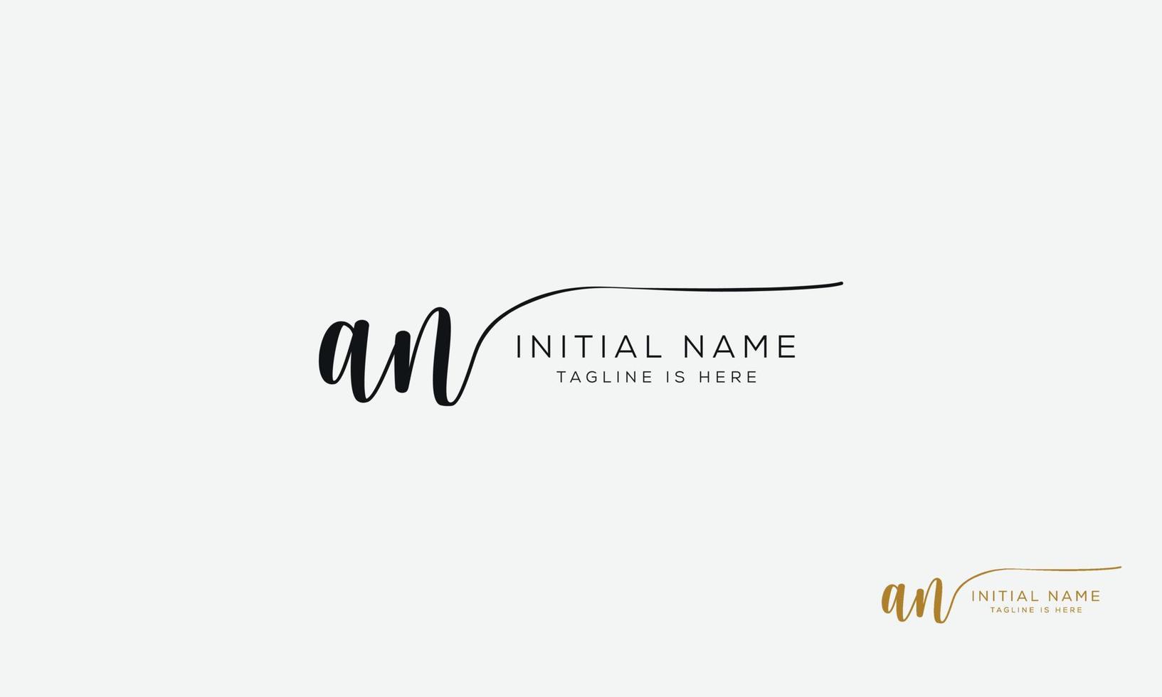 AN N A initial signature logo template. vector