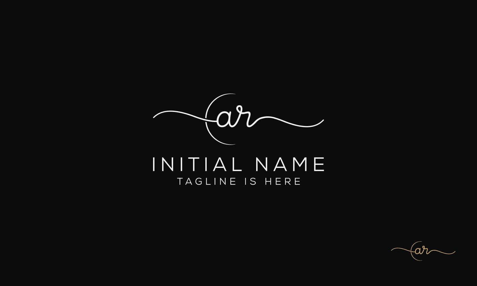 AR R A initial signature logo template. vector