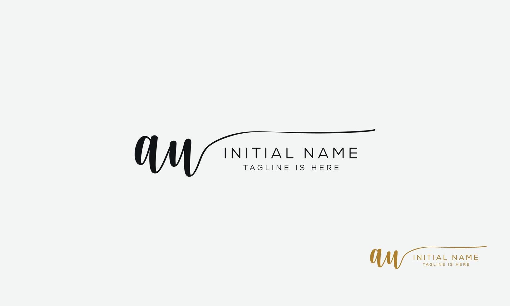 AU U A initial signature logo template. vector