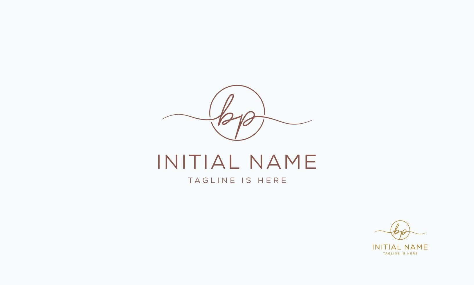 BP P B initial signature logo template. vector
