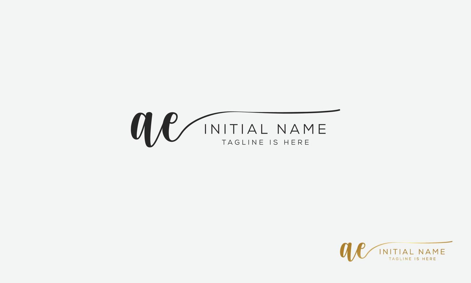 AE E A initial signature logo template. vector