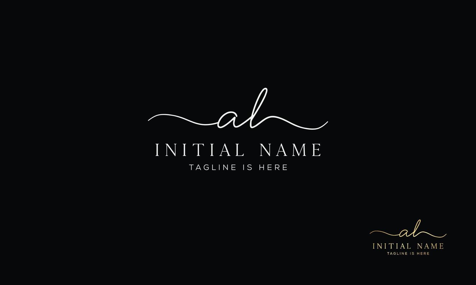 AL L A initial signature logo template. vector