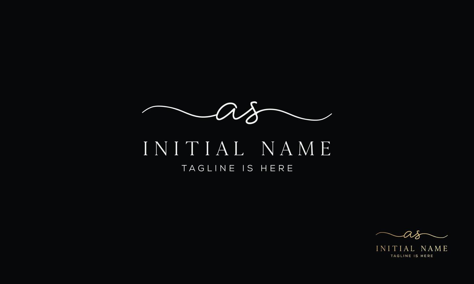 AS S A initial signature logo template. vector